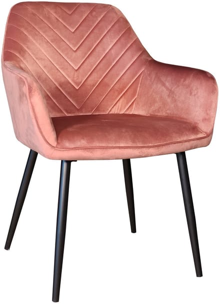 Eetkamerstoel met armleuning Darcio roze velvet eetstoel zetel