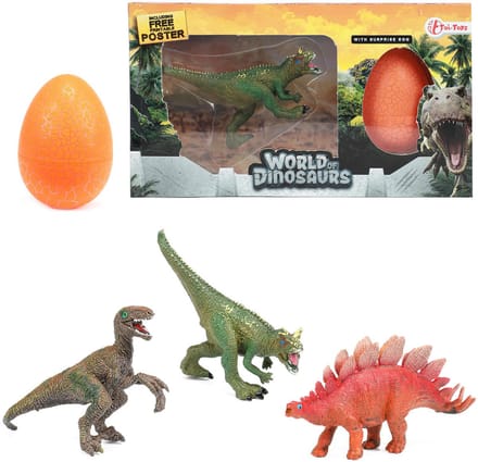 World Of Dinosaurs Verrassingsei Dilophosaurus Junior 21 X 12cm 3-delig