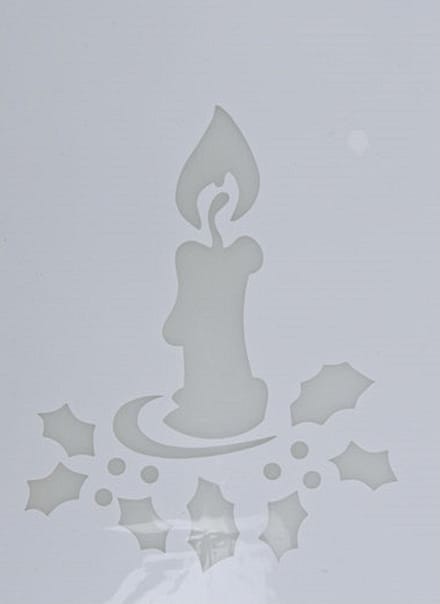 Kerst raamsjabloon kaars - wit - 35 cm - raamdecoratie - kerstversiering - sneeuwspray sjabloon
