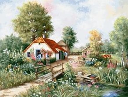 Luca-s kruissteek borduurpakket dorpslandschap bu4011