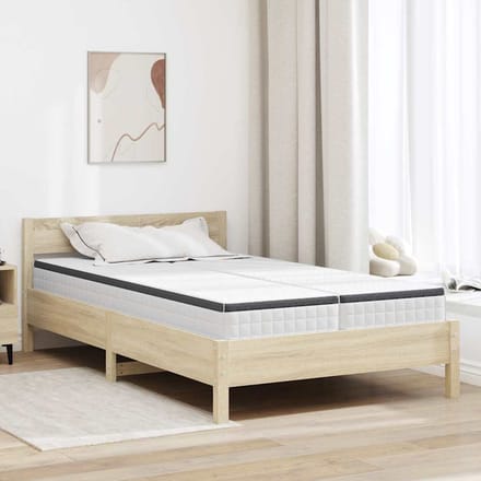 vidaXL - Matras - 2 - st - Medium - zacht - 60 - x - 200 - cm - Wit - en - Grijs