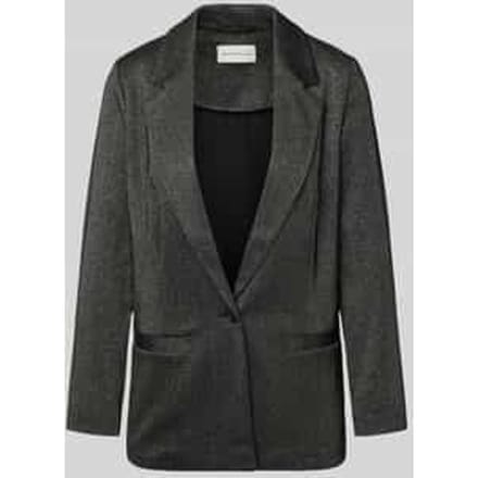 Regular fit lange blazer met katoen