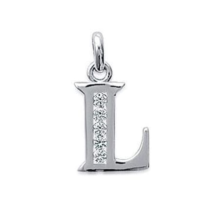 Blinx Jewels Zilveren Hanger Letter L Steentjes