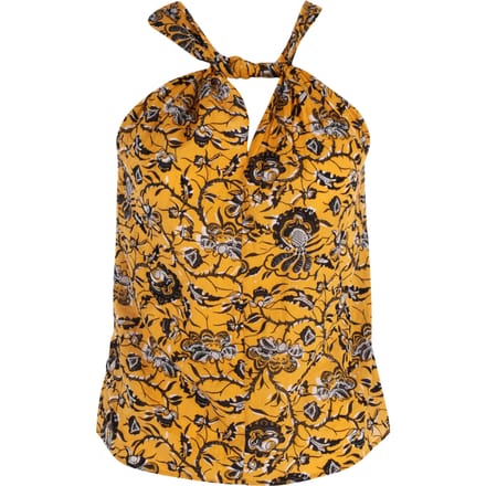 Isabel Marant haltertop met bloemenprint in geel katoen