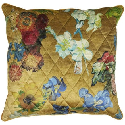 Beddinghouse x Van Gogh Museum Carré Fleuri Sierkussen - 50x50 cm - Goud