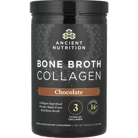 Ancient Nutrition, Bouillon d'os au collagène, Chocolat, 1,2 lb (528 g)