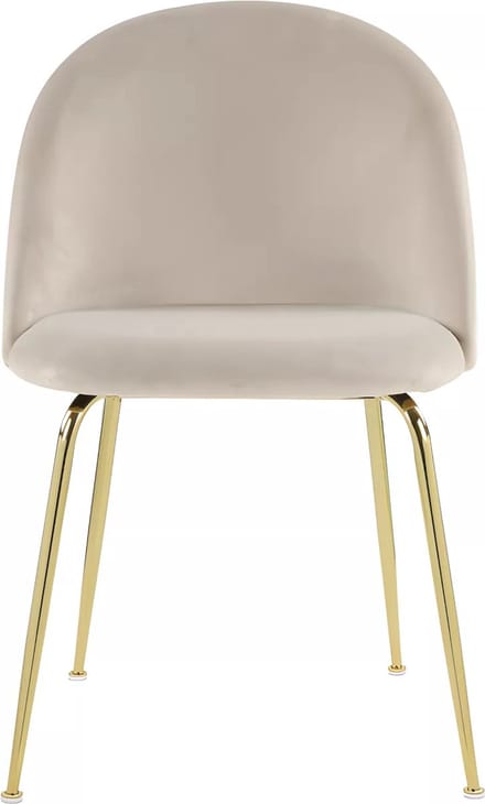 Vente-unique Set van 2 stoelen MELBOURNE - Fluweel en goudkleurig metaal - Beige