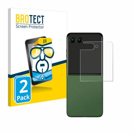 BROTECT - Screenprotector voor Motorola Razr 50 Ultra (Achterdisplay) - Folie Beschermfolie transparant 2 Stuks
