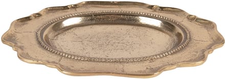 Clayre & Eef Decoratie schaal 31x22x3 cm Goudkleurig Aluminium