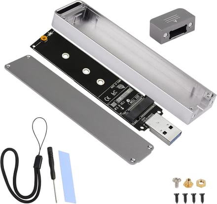 M.2 B Key SATA SSD Behuizing Adapter van Aluminium met USB 3.0 voor 2230, 2242, 2260 en 2280 SSD's