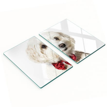 Glazen snijplanken met afbeelding van een Maltezerhond, 2x40x52 cm