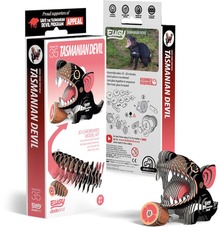 EUGY 3D Puzzel - Tazmanian Devil - Wilde Dieren - Duurzaam - Verzamel Ze Allemaal - 6 Jaar