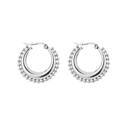 Bijoutheek Oorring Bali Hoop Balls Zilver