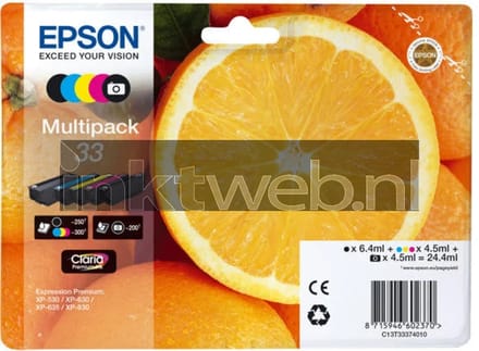 Epson 33 Multipack 5-Pack (Black Geel Magenta Cyaan Photo-Black)