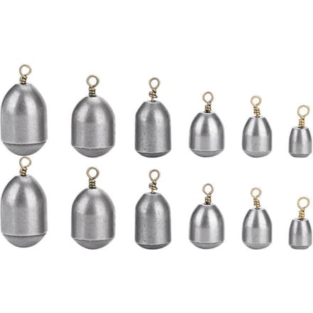 12pcs Eco friendly Fishing Sinker Iron Weight Fish Casting Tool Set with Box gray