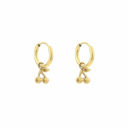 Bijoutheek Oorhangers Kersen Goud