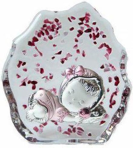 Kraamcadeau Kristal en Zilver H12 cm.