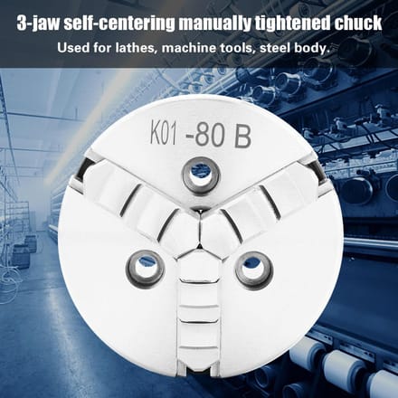 SANOU K0180B 3-klauw Handmatige Zelfcentrerende Draaibankklauwplaat 80mm Diameter