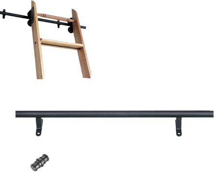 Schuifladder Hardwarekit - Rolladder Baan - Hoge Planken Bereiken - Duurzaam Koolstofstaal - 1 Meter - Zwart