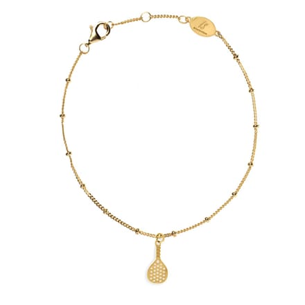 Lauren Sterk Amsterdam - armband mini-padel racket - verguld - extra coating
