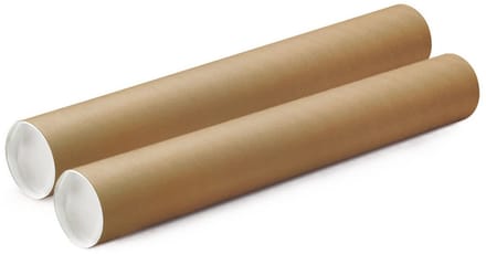 Poster koker van karton - 2x - 850 x 100 mm - Verzendkokers