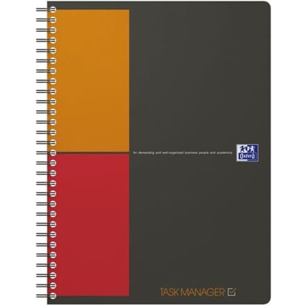 Oxford International Task Manager B5 80 vel soepele kunststof kaft grijs