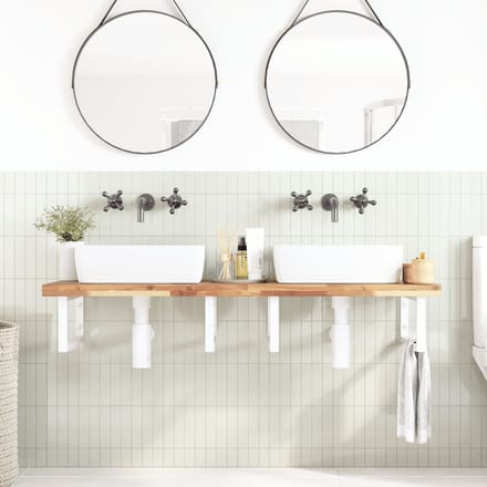 vidaXL - Badkamer - wandschap - staal - en - massief - acaciahout