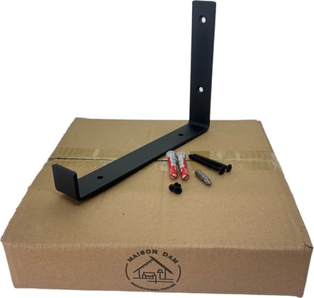 Maison DAM - Plankdragers L vorm up – Voor plank 20cm - Mat zwart - Staal