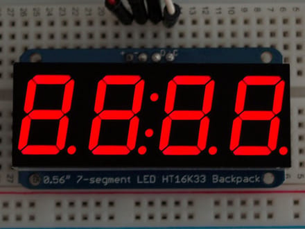 0.56 inch 4-Digit 7-Segment Display w/I2C Backpack Rood adafruit 878