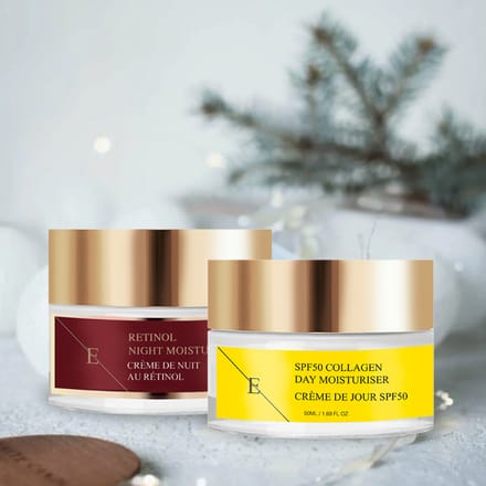 Retinol Nacht Hydratatiecrème 50ml + SPF 50 Collageen Dagcrème 50ml