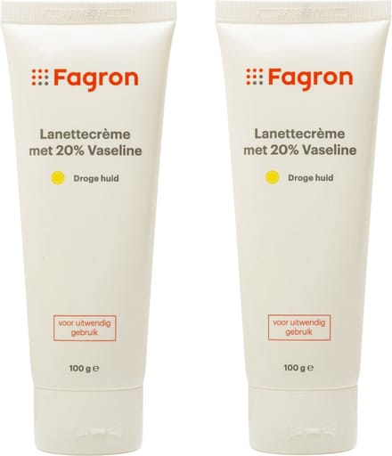 Fagron Lanettecréme met 20% Vaseline - 2x100 gram voordeelverpakking