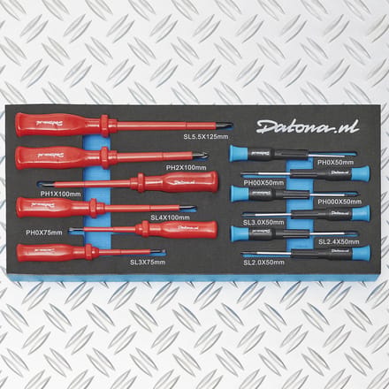 Datona® Gereedschapsset voor 5 lades - 169-delige set gereedschap in Pro softmodules