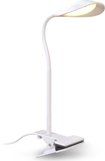 B.K.Licht led bureaulamp leeslamp nachtlamp met klem - 4,5W - clip on - wit