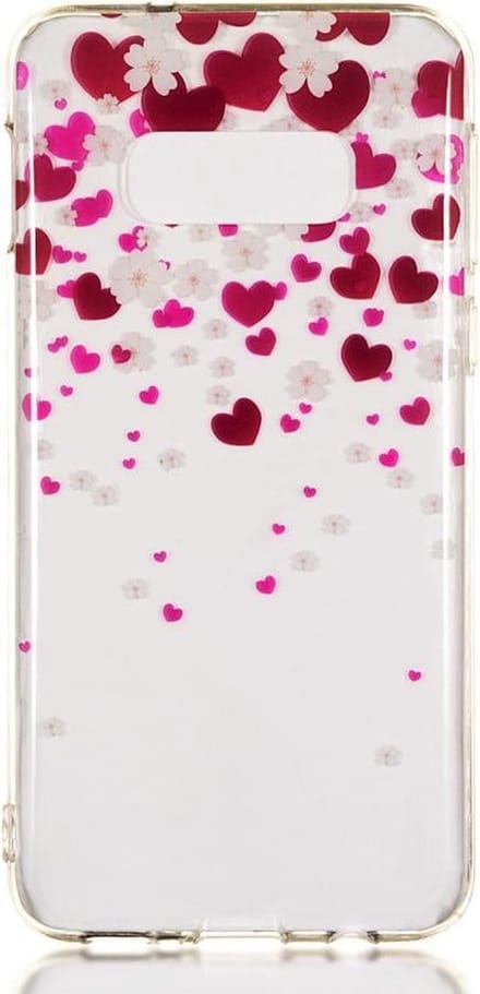 Shop4 - Geschikt voor Samsung Galaxy S10e Hoesje - Zachte Back Case Hartjes Transparant