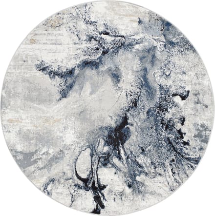 SURYA Emma rond vloerkleed modern abstract donkerblauw