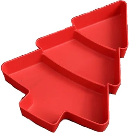 Eizook Kerstboomvorm voor Hapjes - Snacks - Chocolaatjes - Kersthapjes - Fruit - Rood