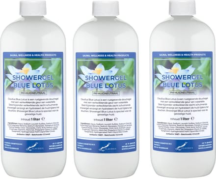 Claudius Douchegel Blue Lotus 1 liter - set van 3 stuks - Showergel