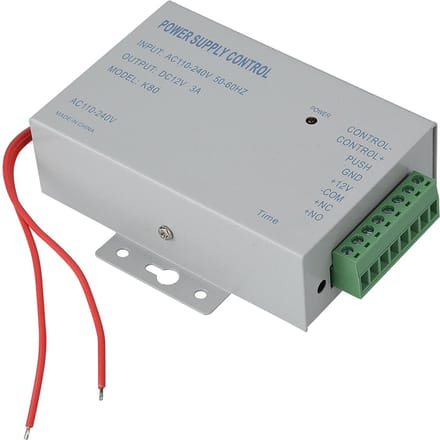 Ingang AC110V 240V Uitgang DC 12V 3A 30W Voeding Controller voor Deur Toegangscontrolesysteem gray