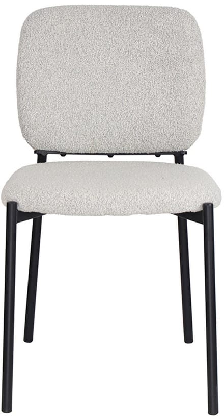 stoel sophie- lichtgrijs bouclé stof- eetkamerstoel- zetelsenbedden