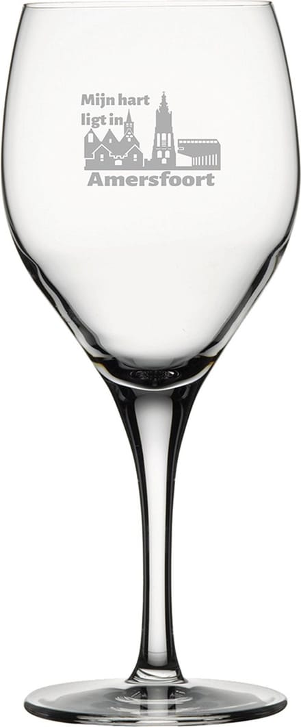 Gegraveerde Rode wijnglas 42,5cl Amersfoort