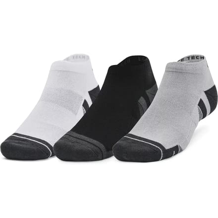 Under Armour UA Performance Tech 3pk Low Unisex Sportsokken - Grijs - Wit - Grijs