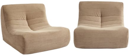 sweeek - Set van 2 ribfluwelen fauteuils 1 zitplaats - meerdere kleuren - sokol