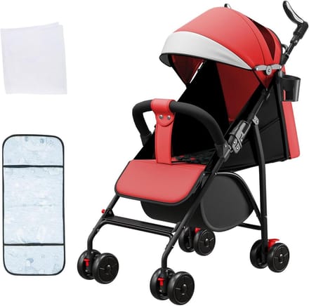 Baby Kinderwagen - Compacte Buggy - Veilig Vervoer - Lichtgewicht Opvouwbaar - 0-4 Jaar - Rood