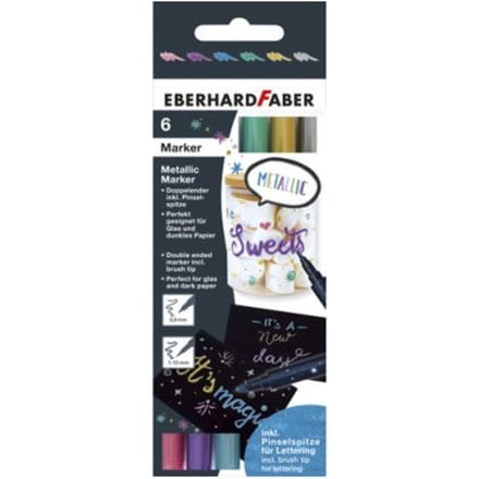 Eberhard Faber marker - metallic - duo stift - 6 stuks - EF-558406