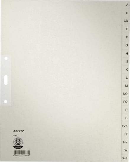 12010085 - Alphabetic tab index - Paper - Grey - 100 g/m² - 240 mm - 30 cm