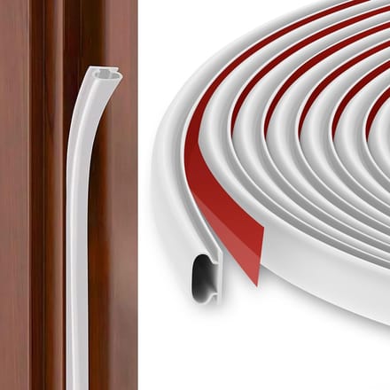 Rubberen Deurafdichtende Tochtstrip D-vorm 6 m - Zelfklevend en Waterdicht - Wit