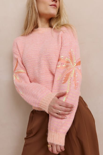 LolaLiza Trui N Palmsleev 04007168 2007 Coral Bright Dames Maat - L