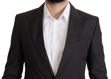 Dolce & Gabbana Zwarte Effen TAORMINA Colbert voor Mannen