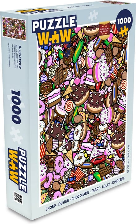 Puzzel Snoep - Design - Chocolade - Taart - Lolly - Kinderen - Legpuzzel - Puzzel 1000 stukjes volwassenen