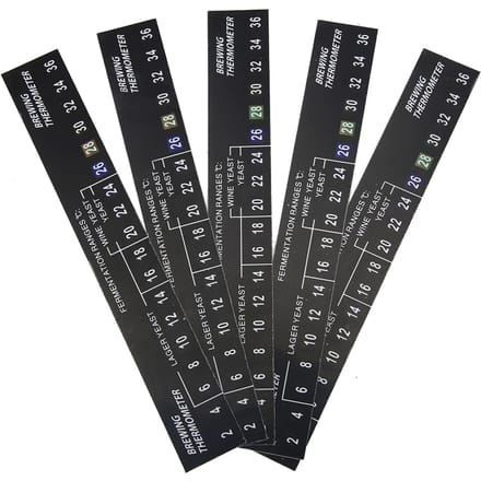 5pcs Stick on Brewing Thermometer Adhesive LCD Thermometer Sticker for Homebrew Beer black
